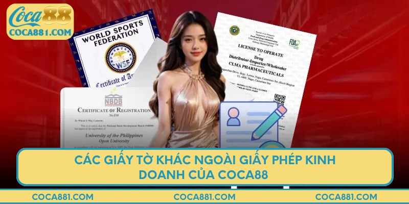 Một số giấy tờ khác ngoài giấy phép kinh doanh tại COCA88