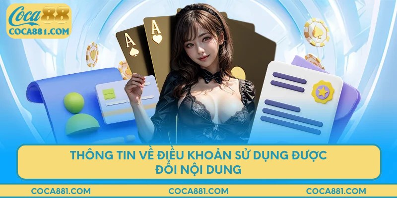 Thông tin về điều khoản sử dụng được đổi nội dung